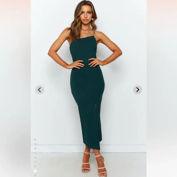 Beginning Boutique | Dresses | Never Worn Emerald Bodycon Midi Dress |  Poshmark